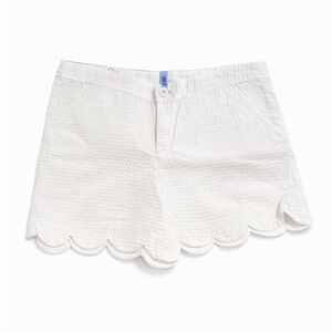 Lilly Pulitzer White Scalloped High Waist Shorts